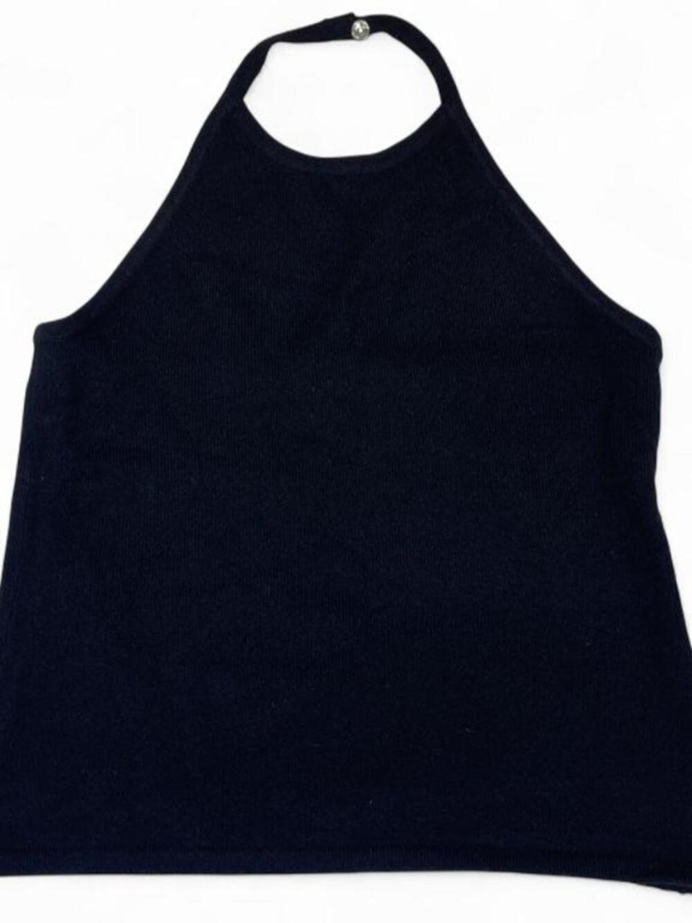 2000s Vintage Ann Taylor Cashmere black knit halter neck top Size Small